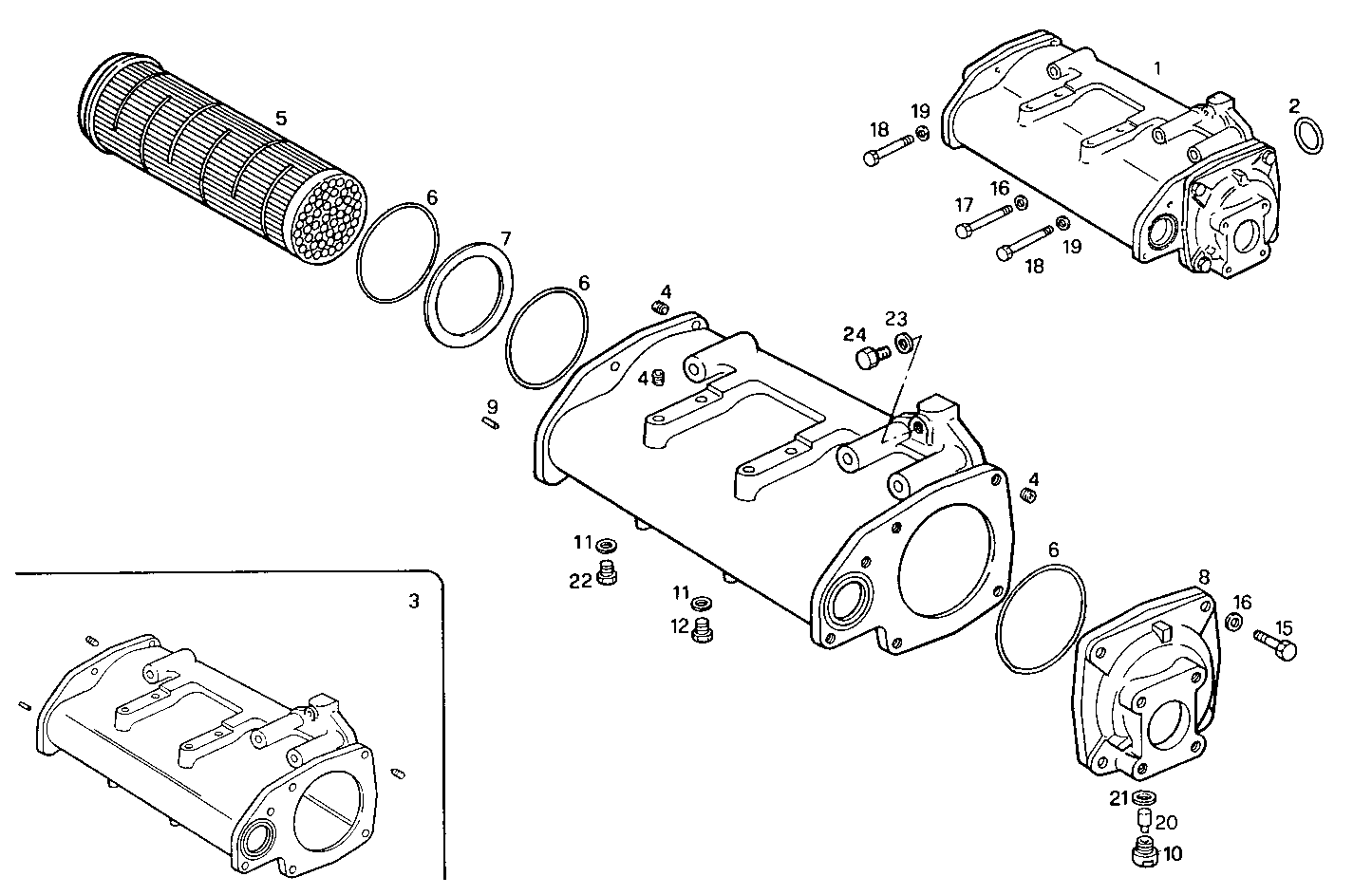 OIL - WATER HEAT EXCHANGER - 8291SRM75.12 8291SRM75 parts diagram
