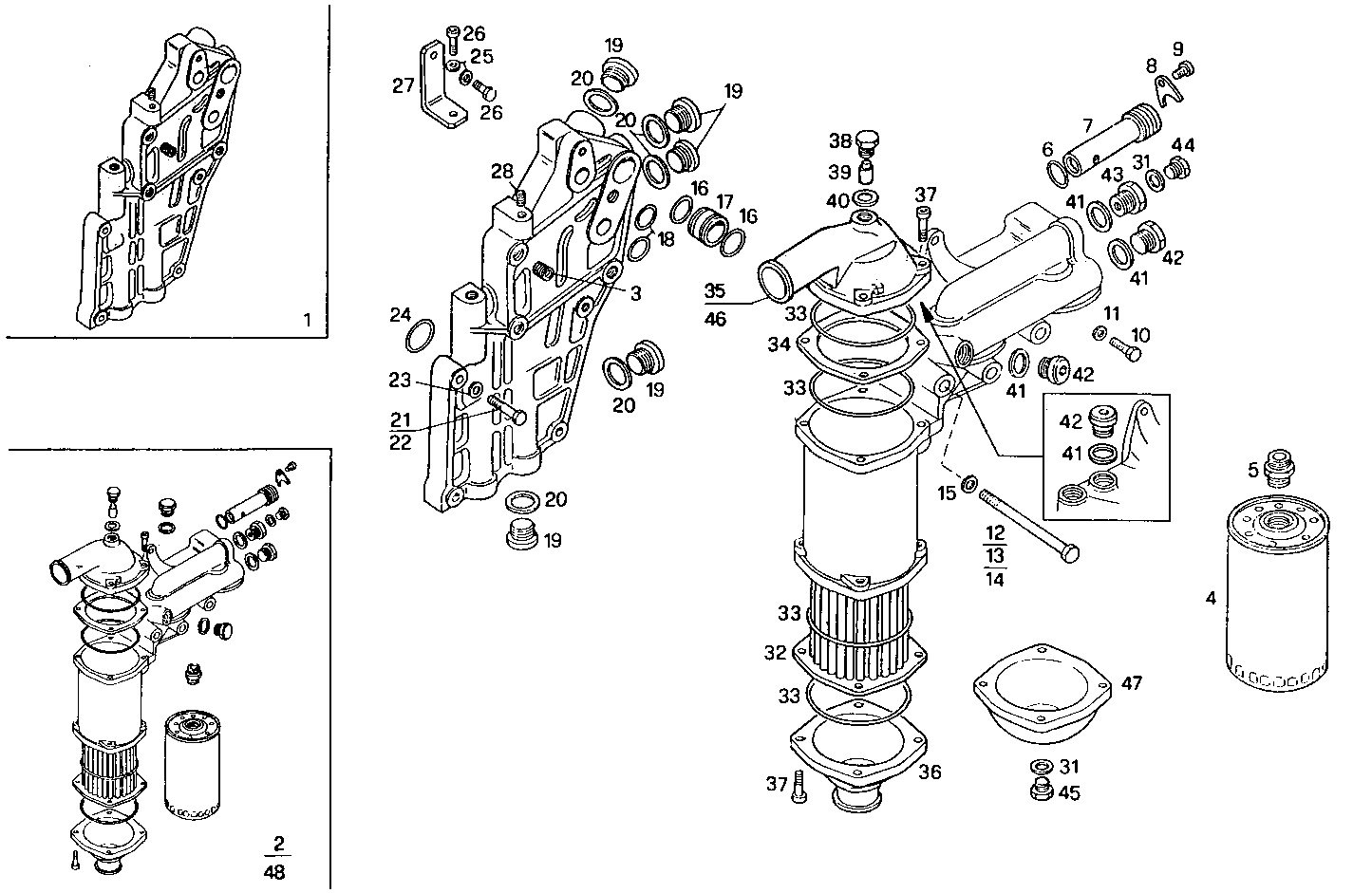 OIL - WATER HEAT EXCHANGER - 8460SRM50.10 8460SRM50 parts diagram