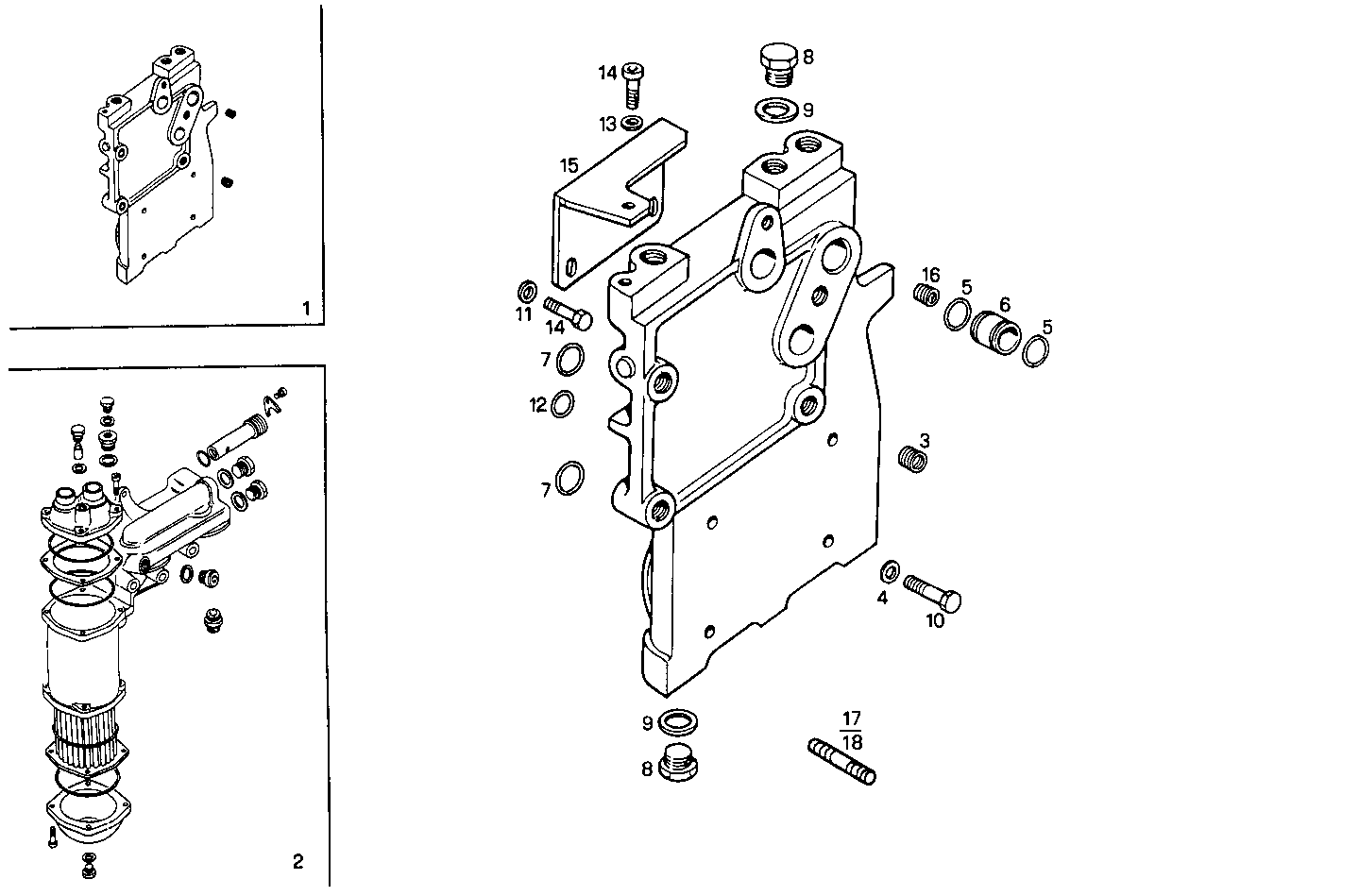 OIL - WATER HEAT EXCHANGER - 8361SRM40.11 8361SRM40 parts diagram