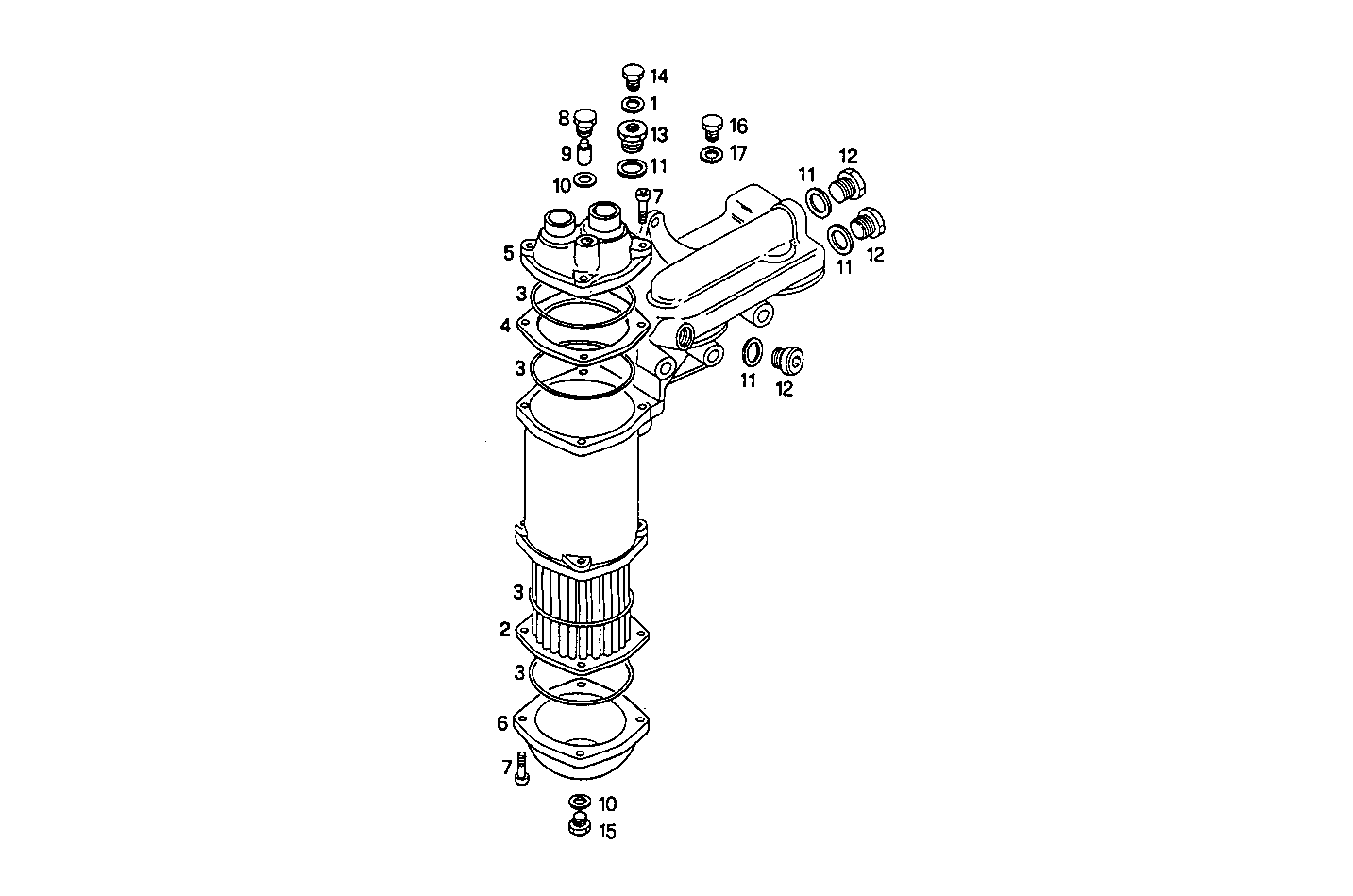 OIL - WATER HEAT EXCHANGER - 8361SRM40.10 8361SRM40 parts diagram
