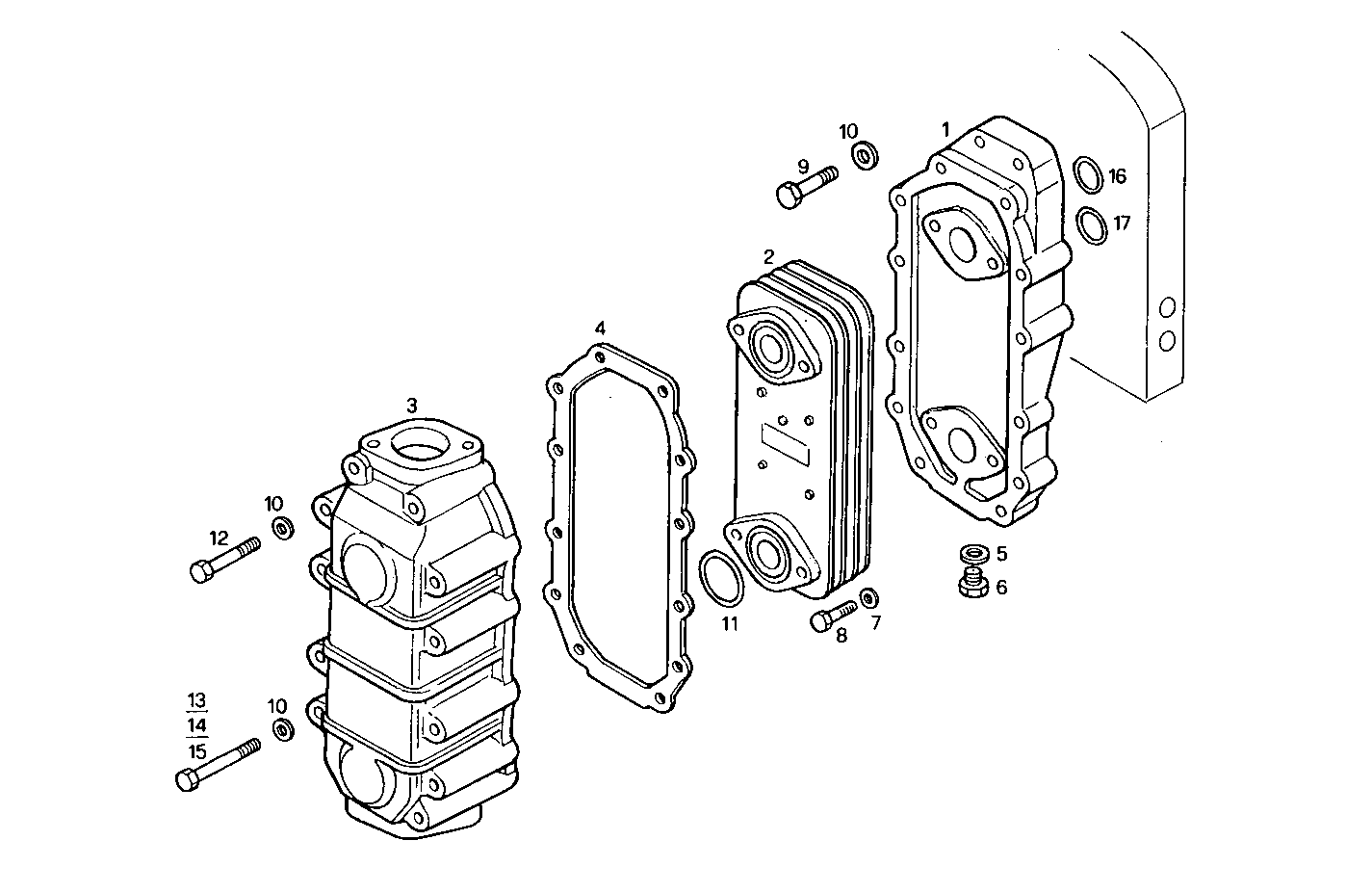 OIL - WATER HEAT EXCHANGER - 8060SRC23.20 8060SRC23 parts diagram