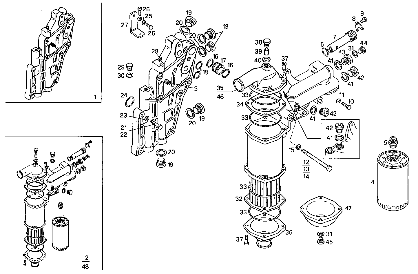 OIL - WATER HEAT EXCHANGER - 8460M15.12 8460M15 parts diagram
