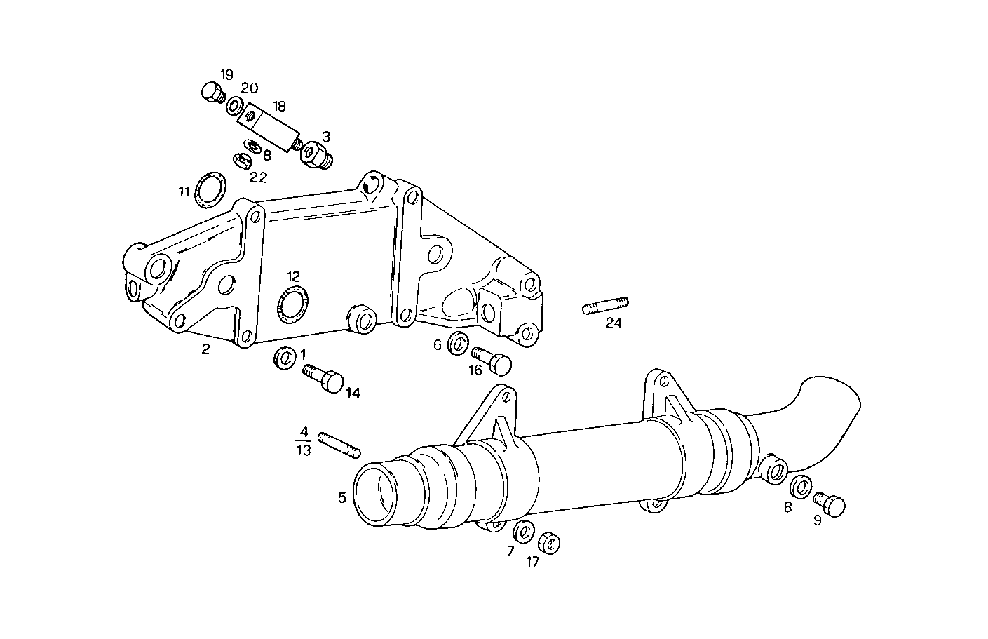 OIL - WATER HEAT EXCHANGER - 8040SRM16.10 8040SRM16 parts diagram