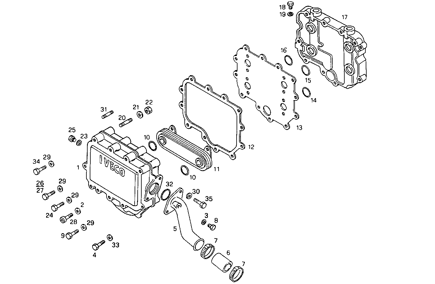 OIL - WATER HEAT EXCHANGER - 8280SRC20.00 8280SRC20 parts diagram