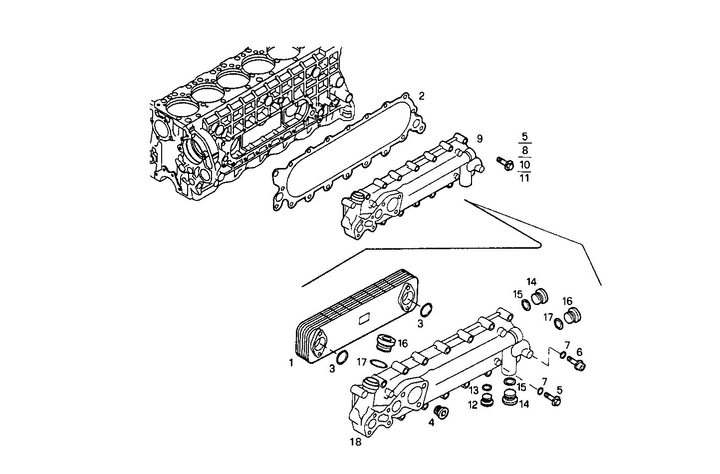 OIL - WATER HEAT EXCHANGER - C78ENTM50.11 CURSOR 8 parts diagram