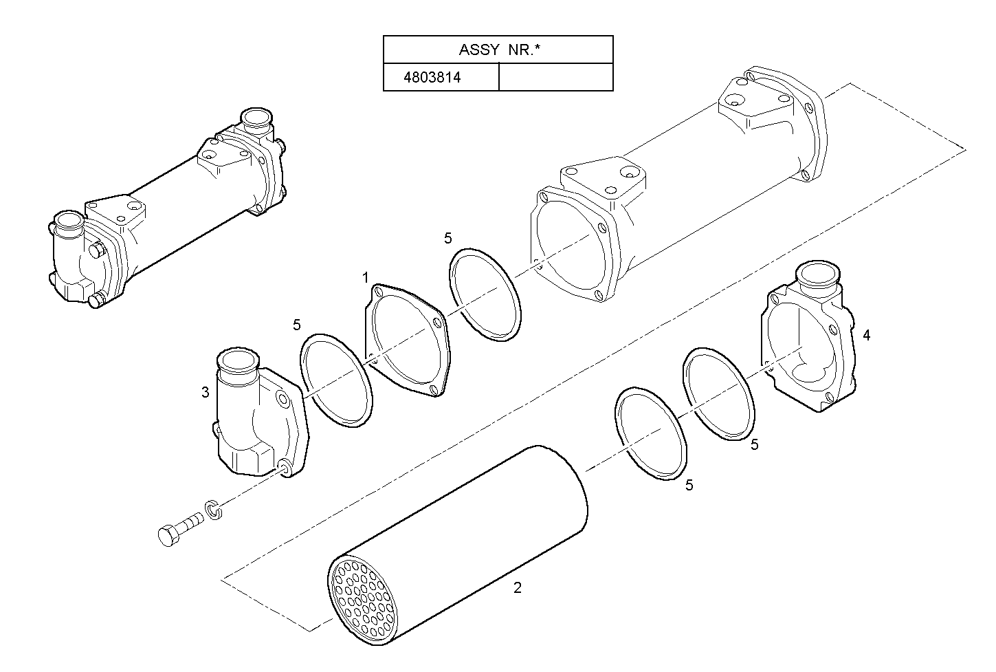 OIL - WATER HEAT EXCHANGER (COMPONENTS) - 8210SRM40.30A550 8210SRM40 parts diagram