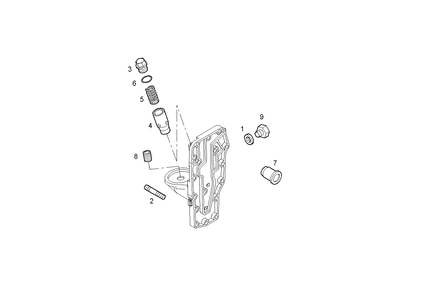 OIL - WATER HEAT EXCHANGER (COMPONENTS) - N67MNAM15.30 NEF 6 mechanic. parts diagram