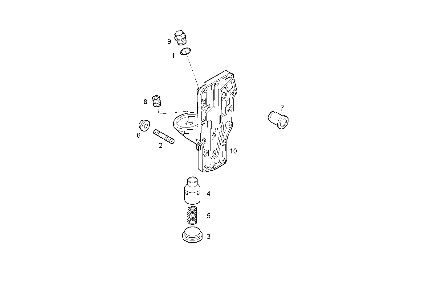 OIL - WATER HEAT EXCHANGER (COMPONENTS) - N67ENTM45.10 NEF 6 electron. parts diagram