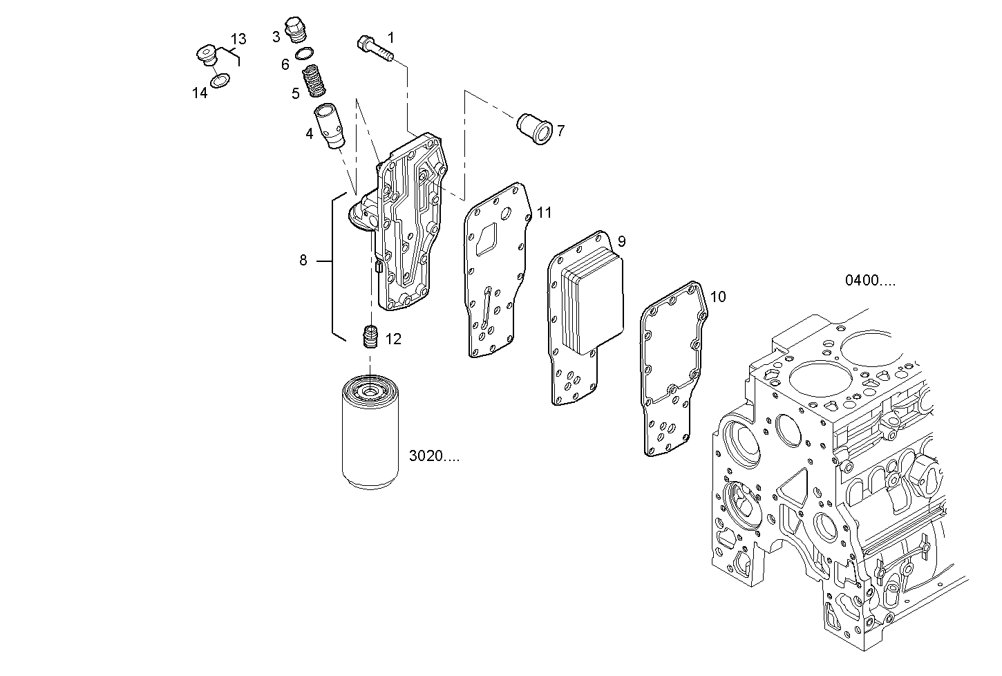 OIL - WATER HEAT EXCHANGER - N45MNSD00.00A002 NEF 4 mechanic. - TIER 2 parts diagram