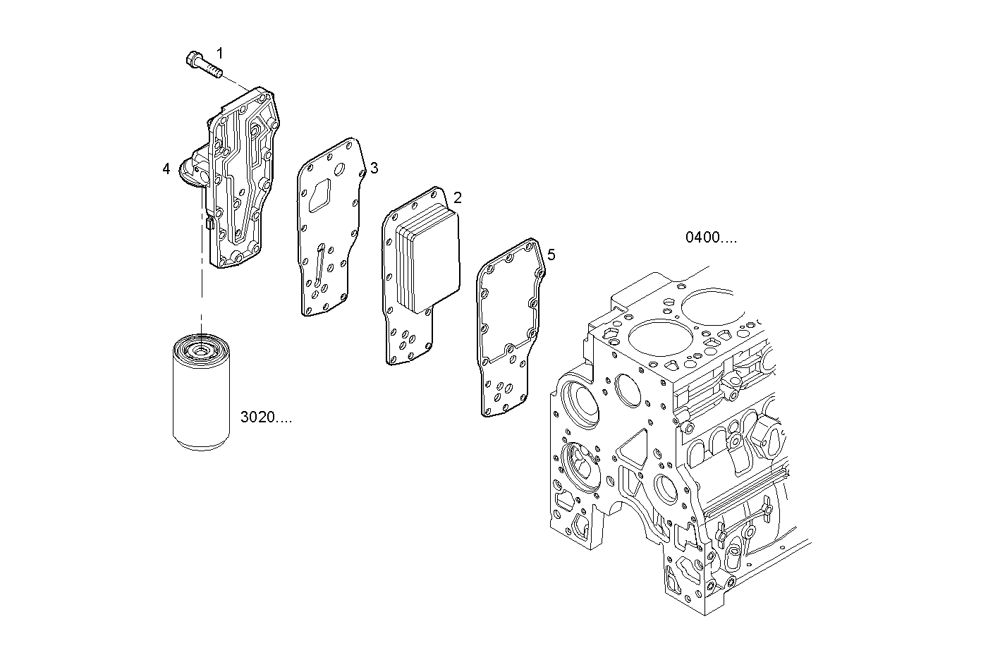 OIL - WATER HEAT EXCHANGER - N67MNTF41.10 NEF 6 mechanic. parts diagram