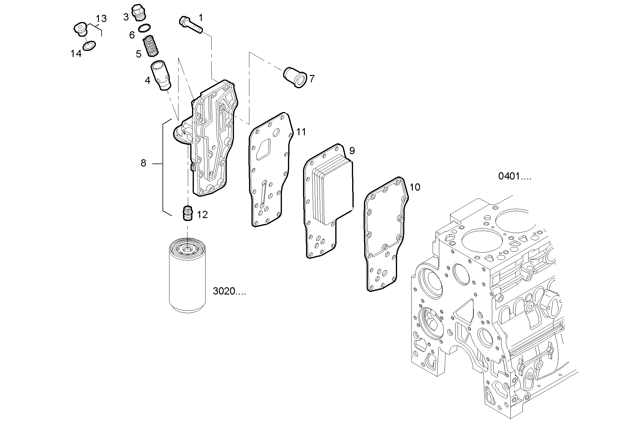 OIL - WATER HEAT EXCHANGER - N67MSAE00.00A800 NEF 6 mechanic. - TIER 2 parts diagram