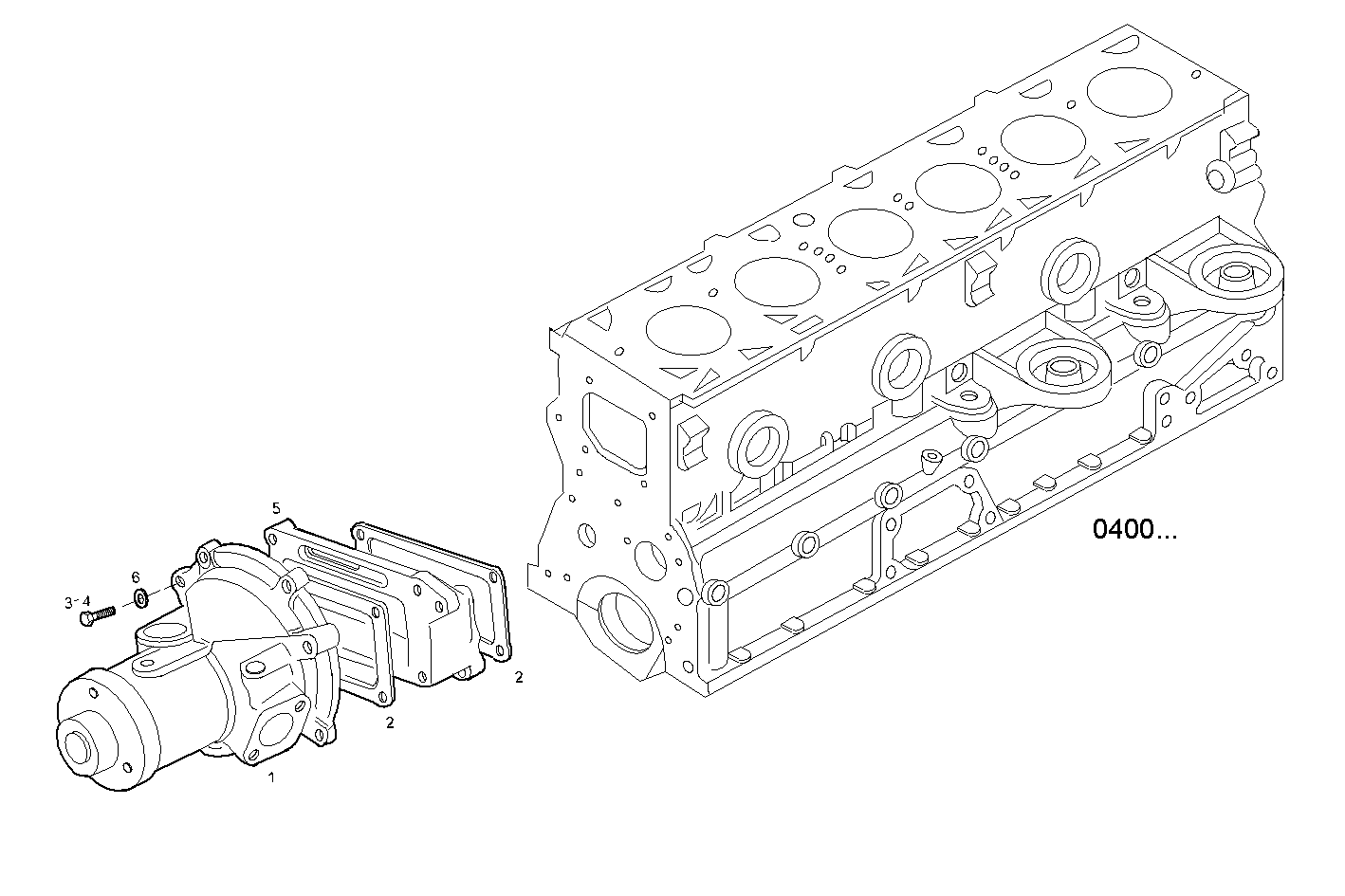 WATER PUMP - 8041i40.55 8041i40 parts diagram