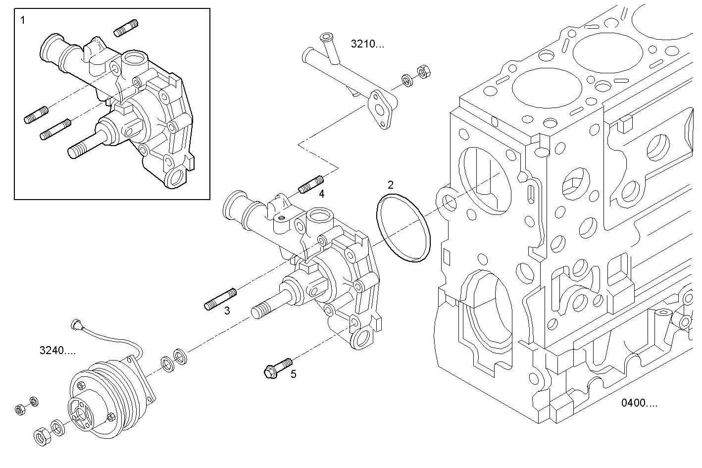 WATER PUMP - 8140SRC31.35A001- 1D 8140SRC31 parts diagram