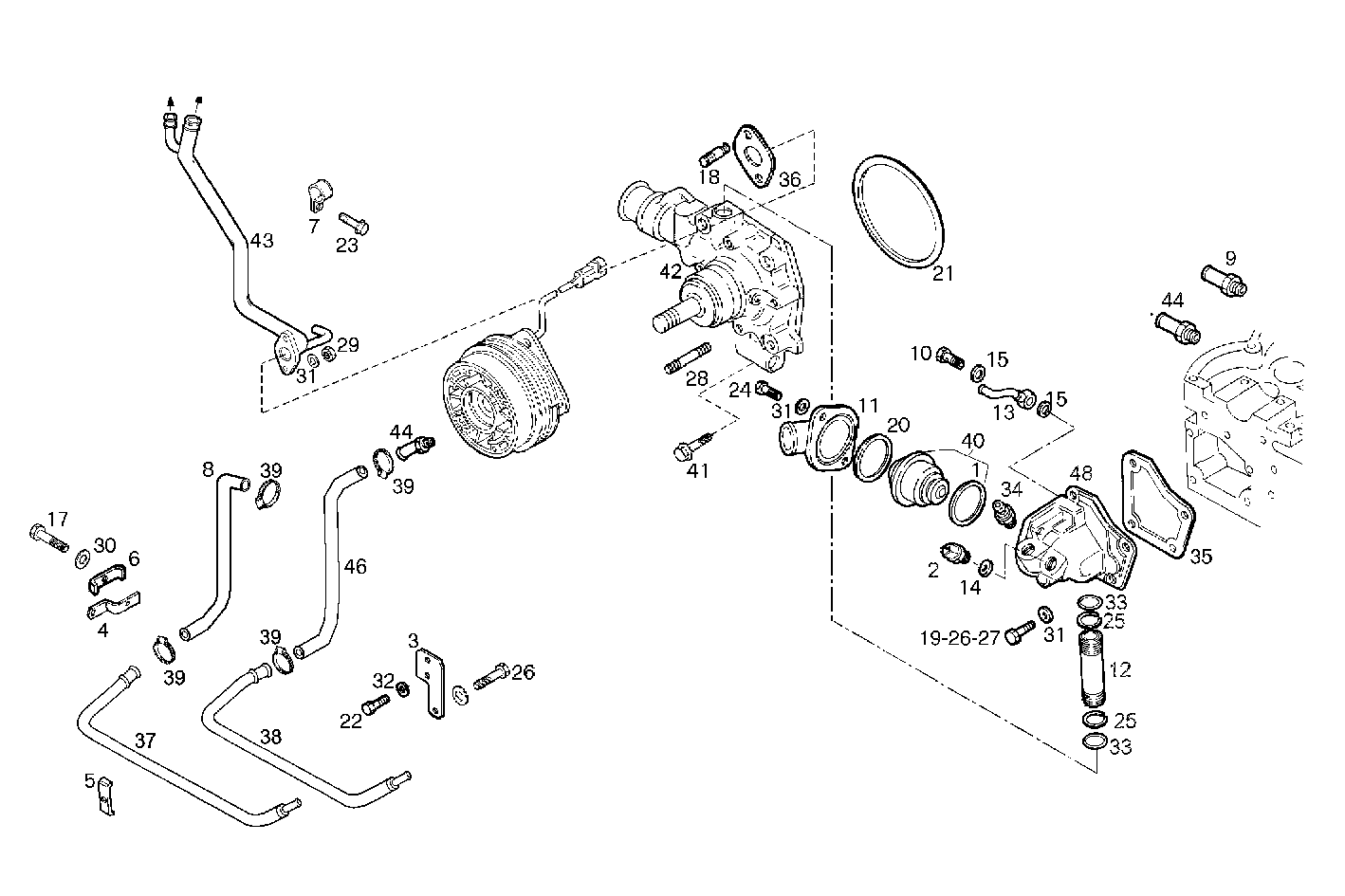 WATER PUMP parts diagram