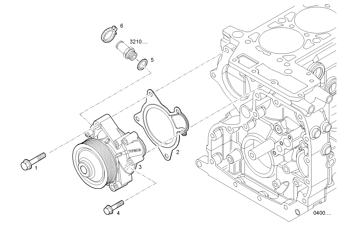 WATER PUMP - S30ENTM23.10 SOFIM HPI 3.0L parts diagram