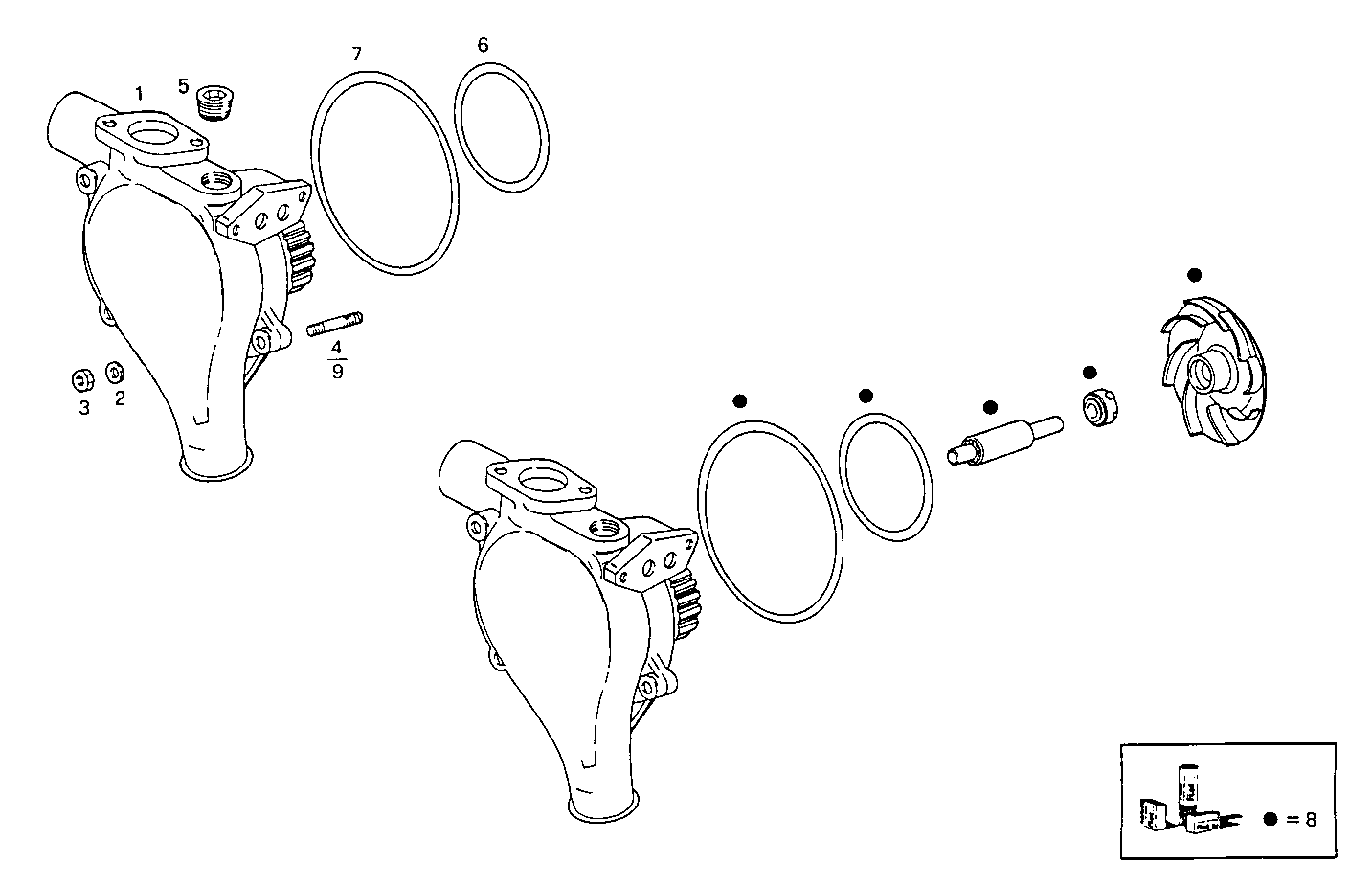 WATER PUMP - 8210SRM36.10 8210SRM36 parts diagram