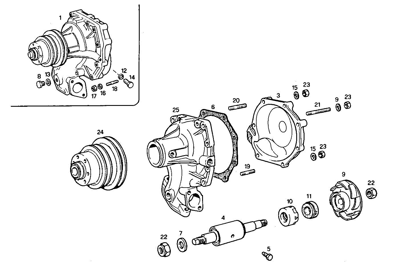 WATER PUMP - 8210M22.30 8210M22 parts diagram
