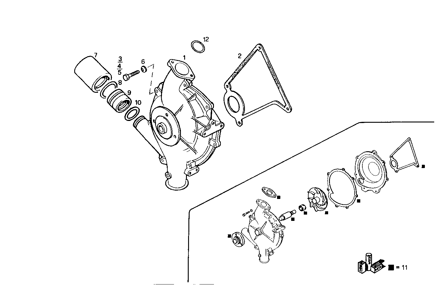 WATER PUMP - 8281SRM70.12 8281SRM70 parts diagram