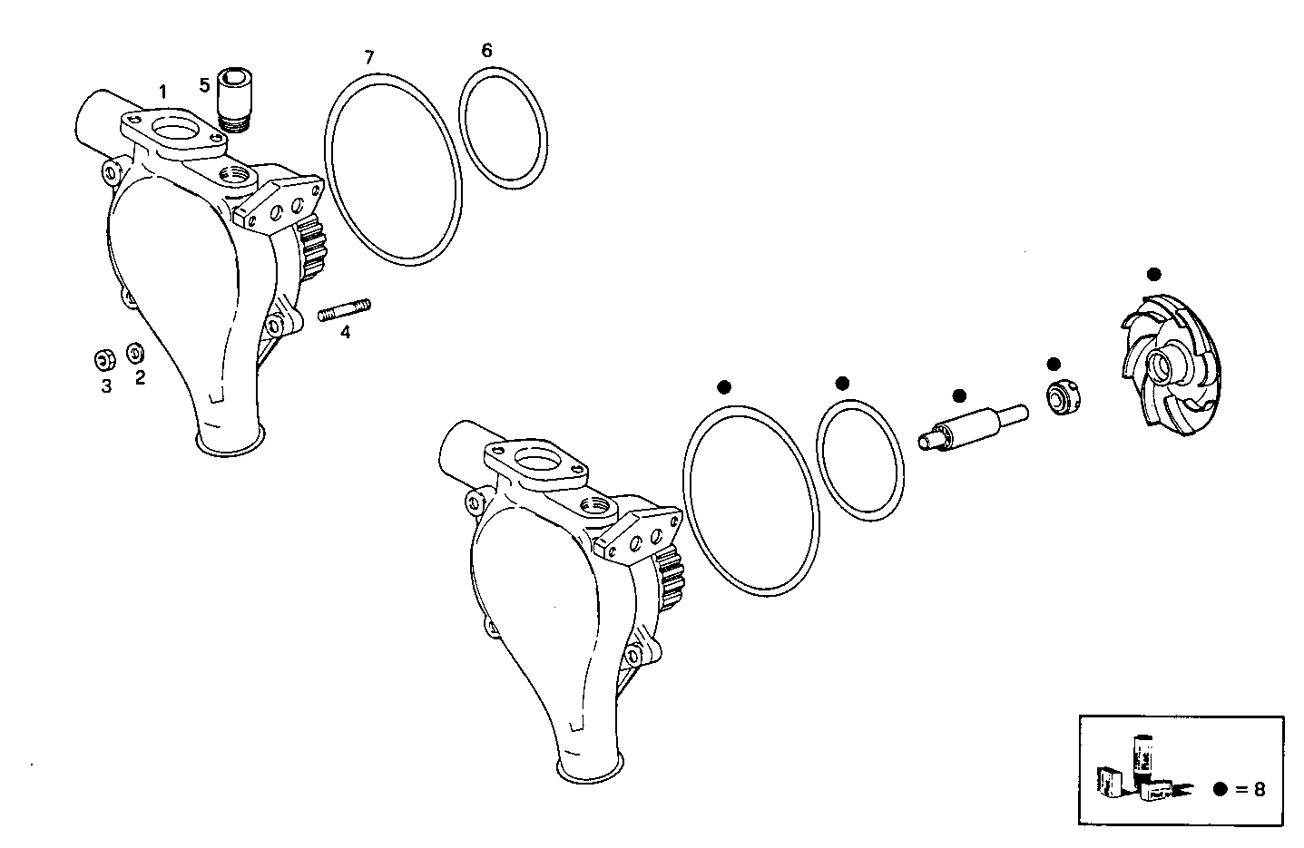 WATER PUMP - 8210SRi26.01 8210SRi26 parts diagram