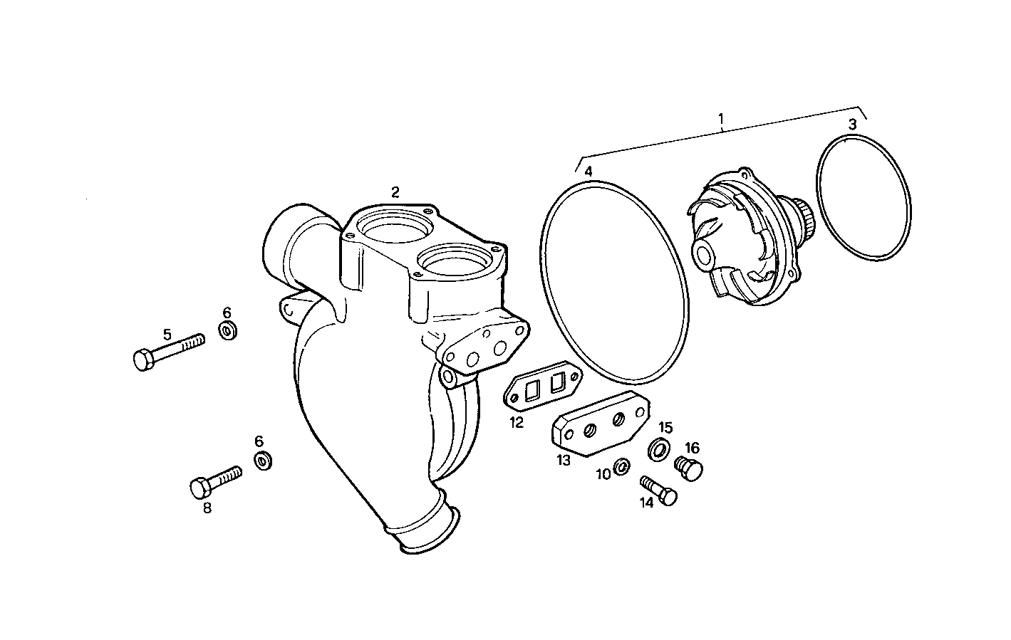WATER PUMP - 8210SRi28.00A580 8210SRi28 parts diagram
