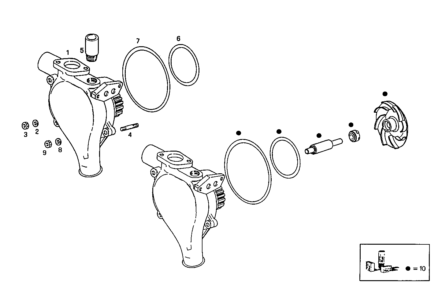 WATER PUMP - 8210SRM36.32 8210SRM36 parts diagram