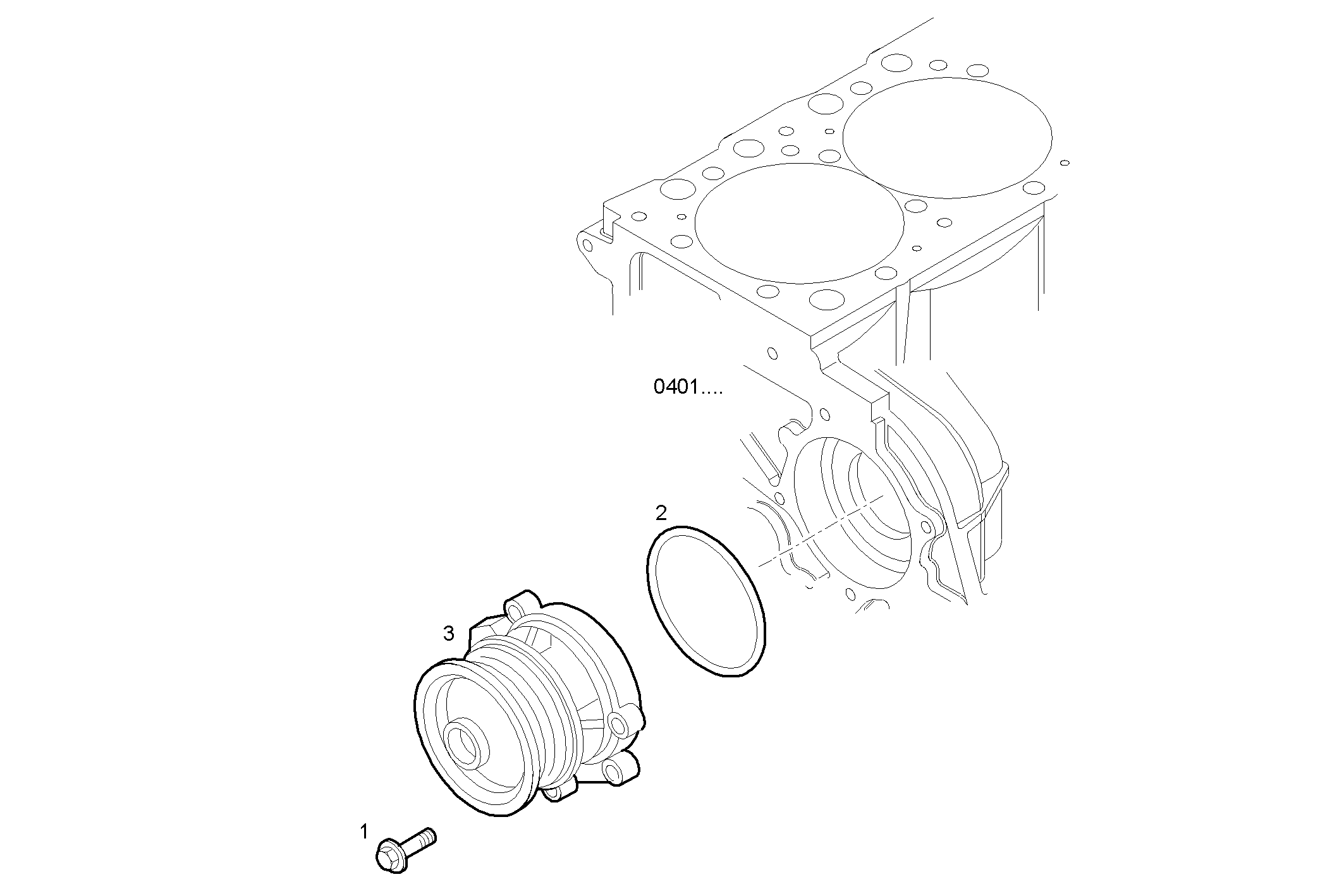 WATER PUMP - CURSOR78TE2.A002 CURSOR 8 parts diagram