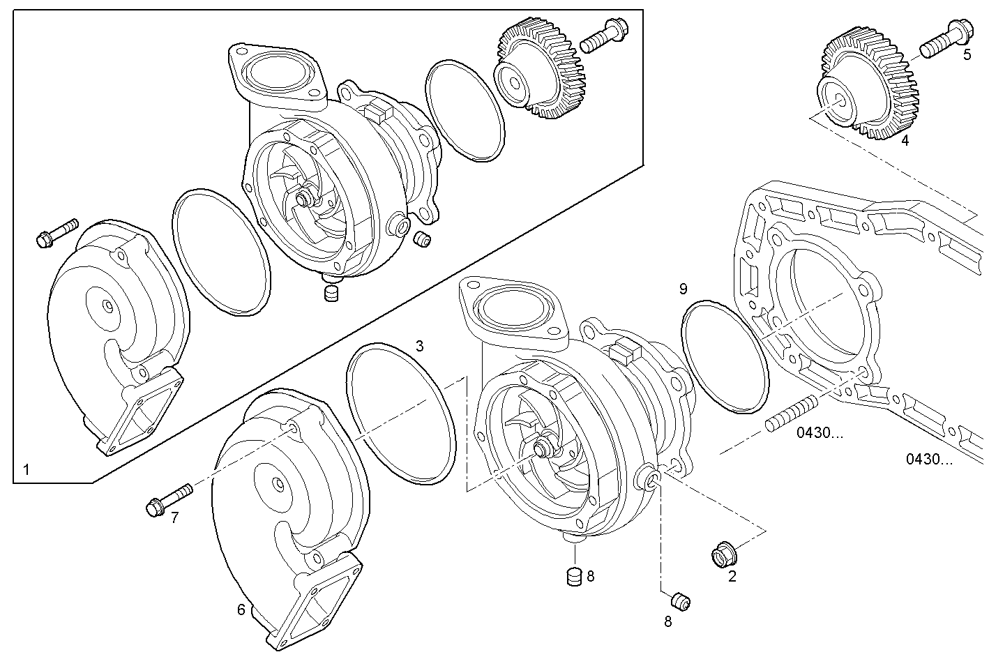 WATER PUMP - FVAE2884AB200 VECTOR 8 parts diagram