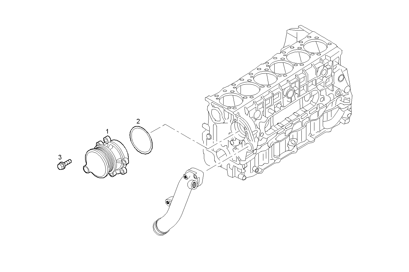 WATER PUMP - F2BE0642A*A002 CURSOR 8 CNG parts diagram