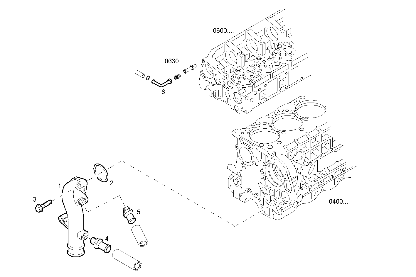 WATER LINES - F2BE0684B*B131 CURSOR 8 - TIER 2 parts diagram