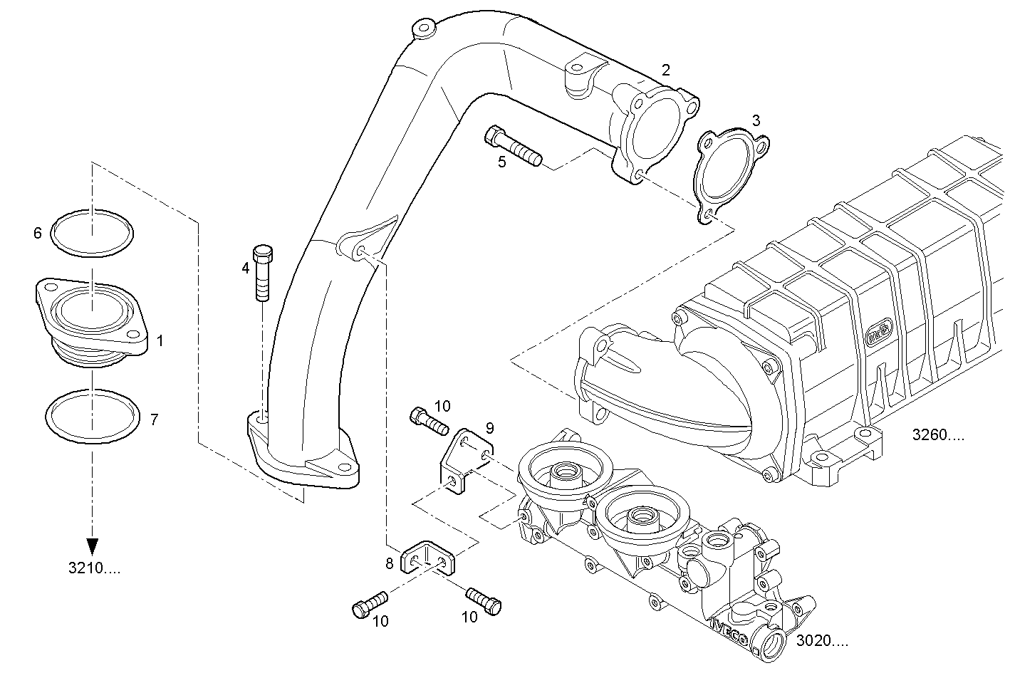 WATER LINES - VECTOR8TE2.A001 VECTOR 8 parts diagram