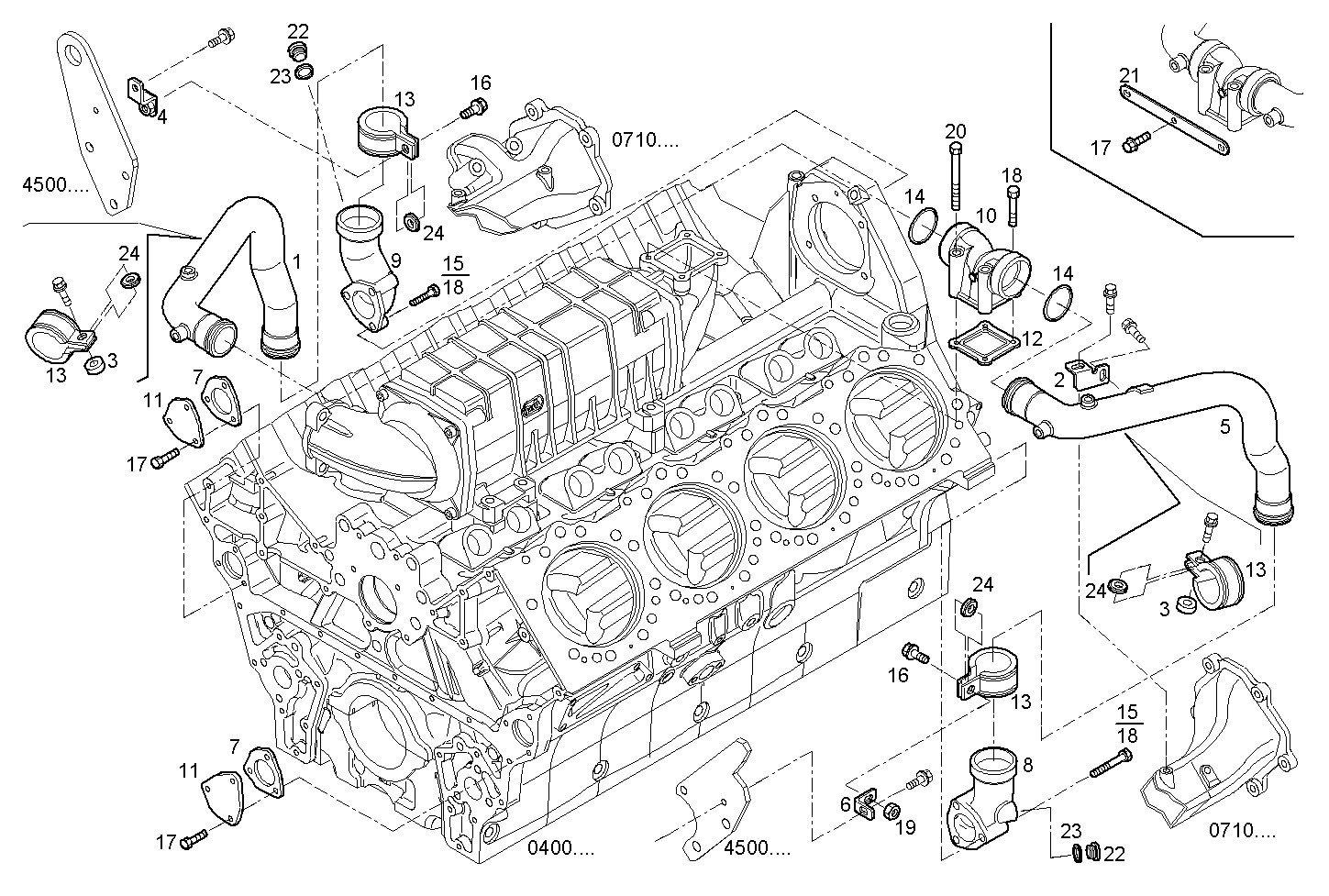 WATER LINES - FVAE2884AB200 VECTOR 8 parts diagram