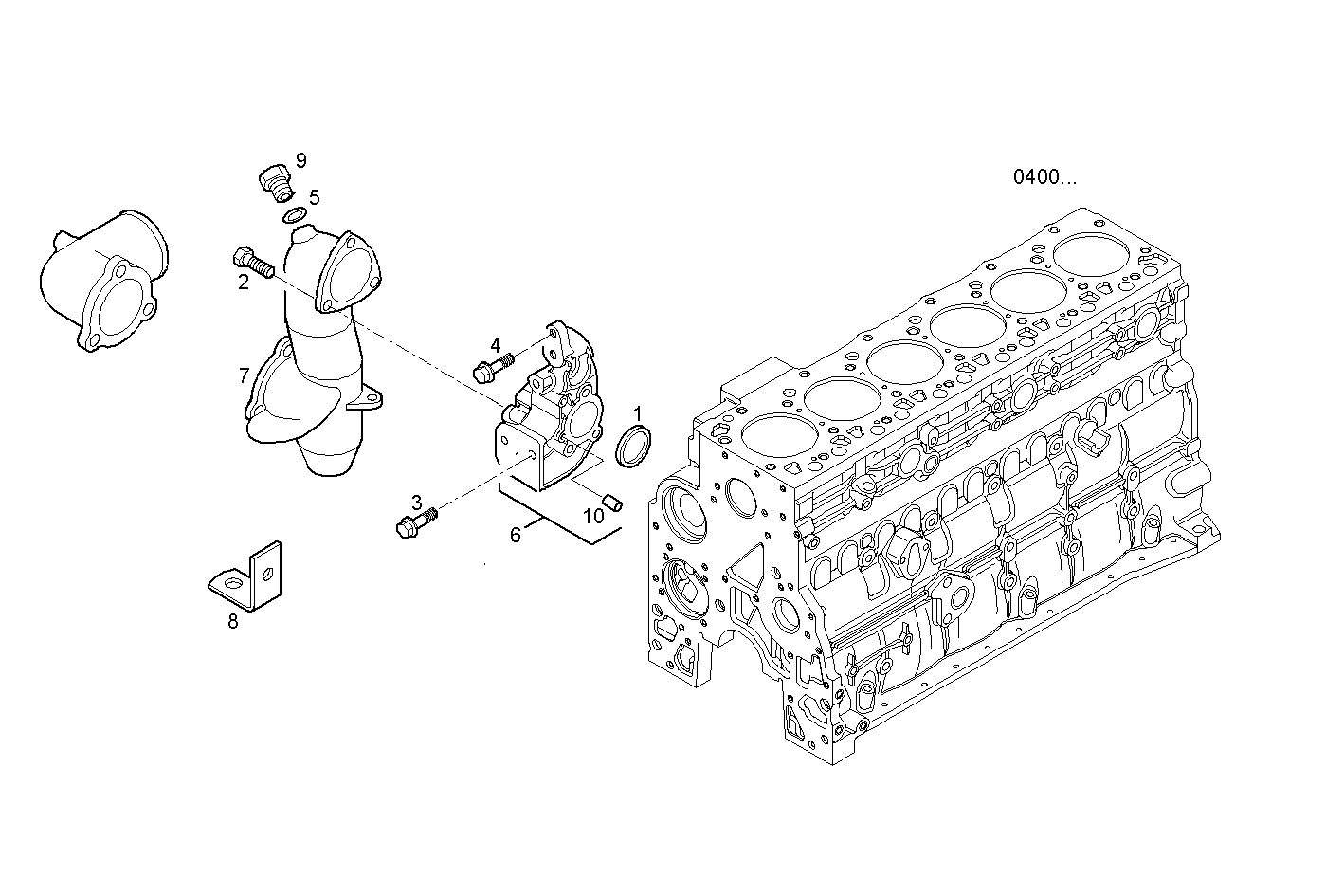 WATER LINES - F4AE0682C*C117 NEF 6 electron. - EURO 3 parts diagram
