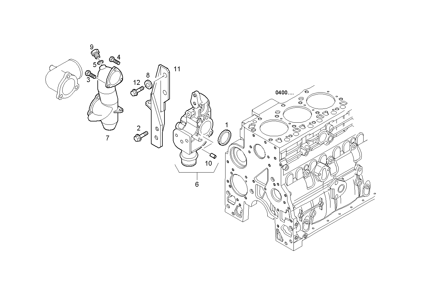 WATER LINES - F4AE0682H*C105 NEF 6 electron. - EURO 3 parts diagram