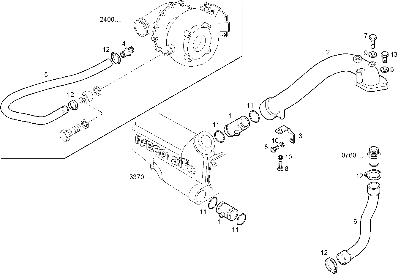 WATER LINES - N40ENTM25.10 NEF 4 electron. parts diagram