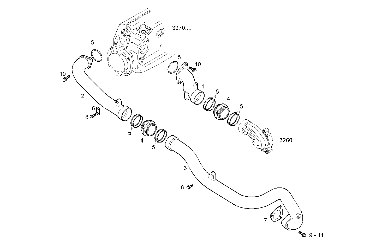 WATER LINES - C13ENTM77.10 CURSOR 13 parts diagram