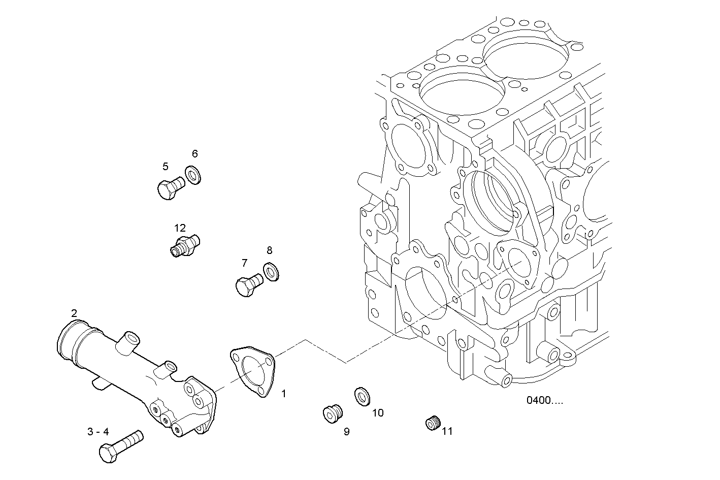 WATER LINES - C13ENTI20.00A100 CURSOR 13 - TIER 2 parts diagram