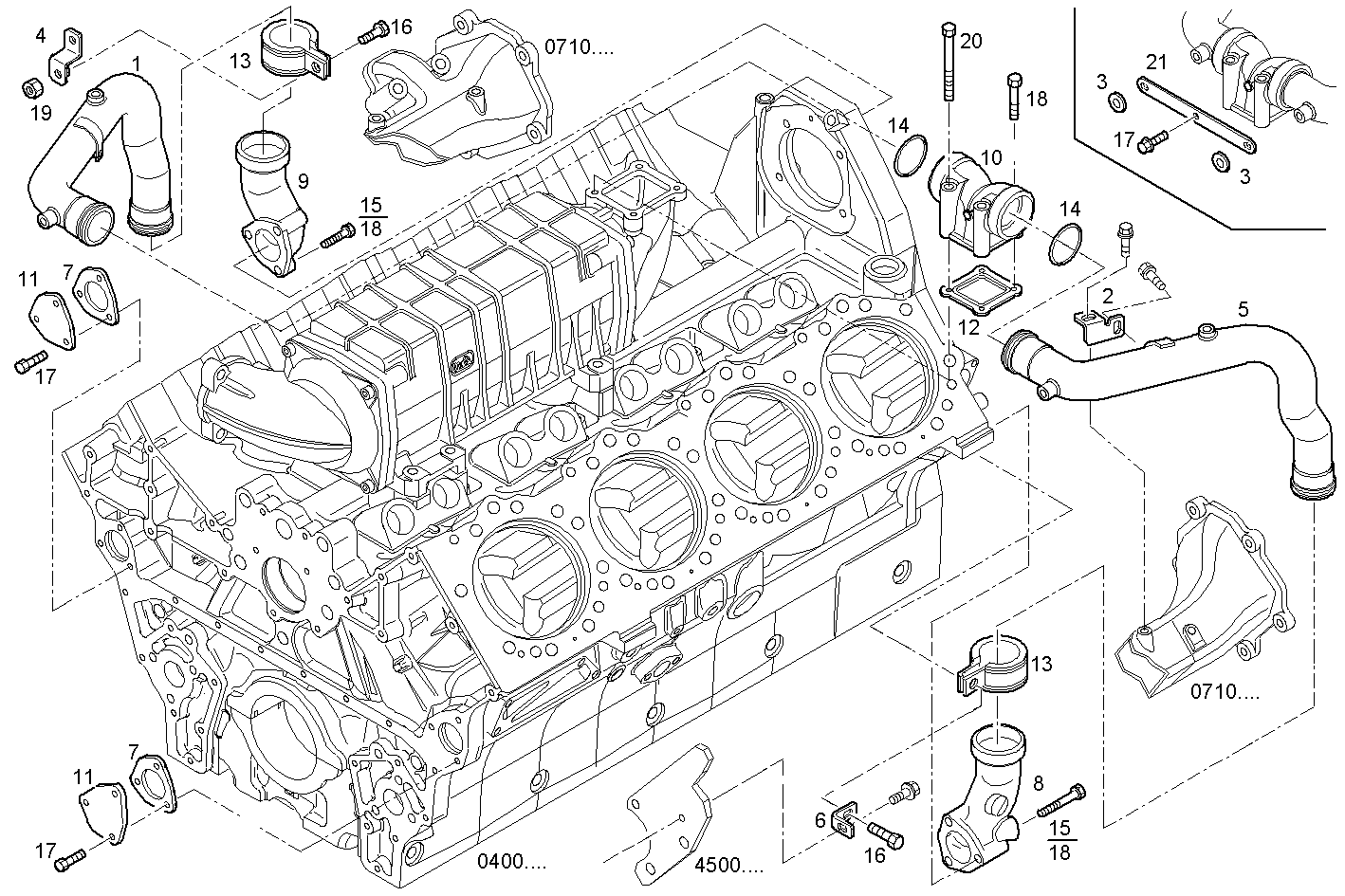 WATER LINES - VECTOR8TE2.A001 VECTOR 8 parts diagram