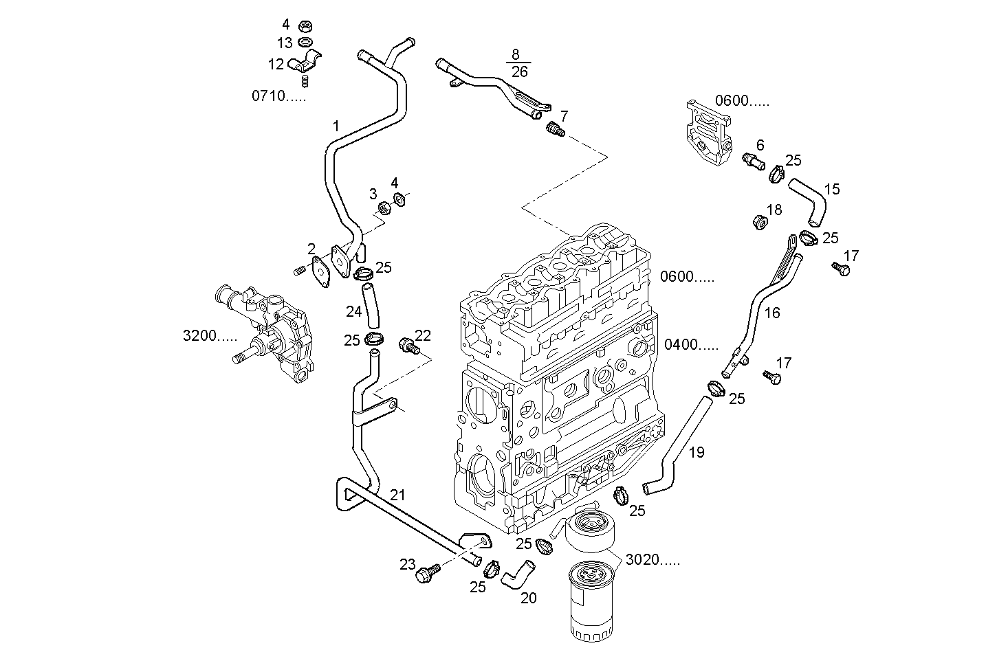 WATER LINES - 8140.43S.4400 8140.43 parts diagram