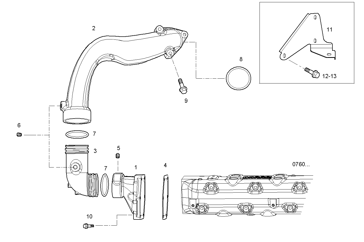 WATER LINES - V08ENTM12.10B210 VECTOR 8 parts diagram