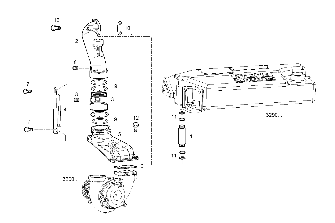 WATER LINES - V08ENTM11.10D210 VECTOR 8 parts diagram