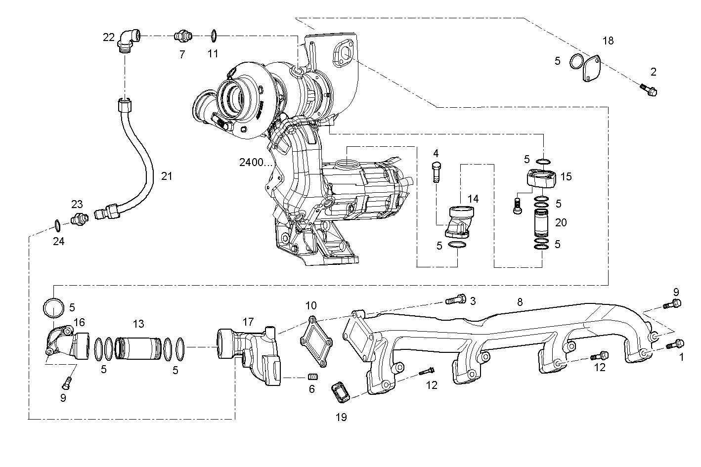 WATER LINES - V08ENTM75.10B230 VECTOR 8 parts diagram