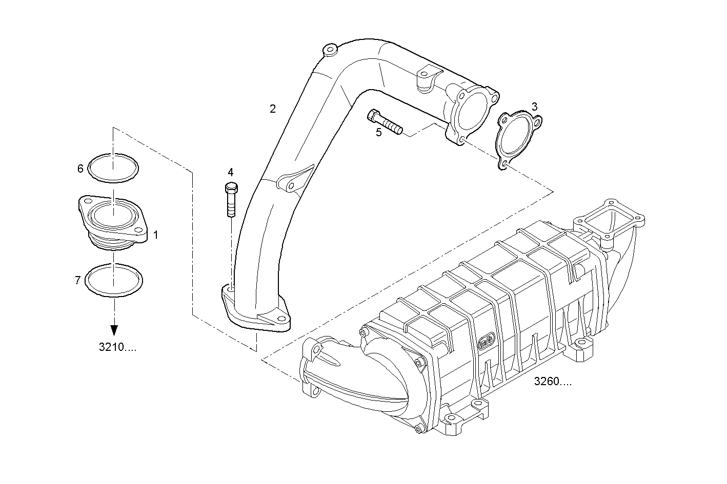 WATER LINES - V08ENTM12.10A210 VECTOR 8 parts diagram
