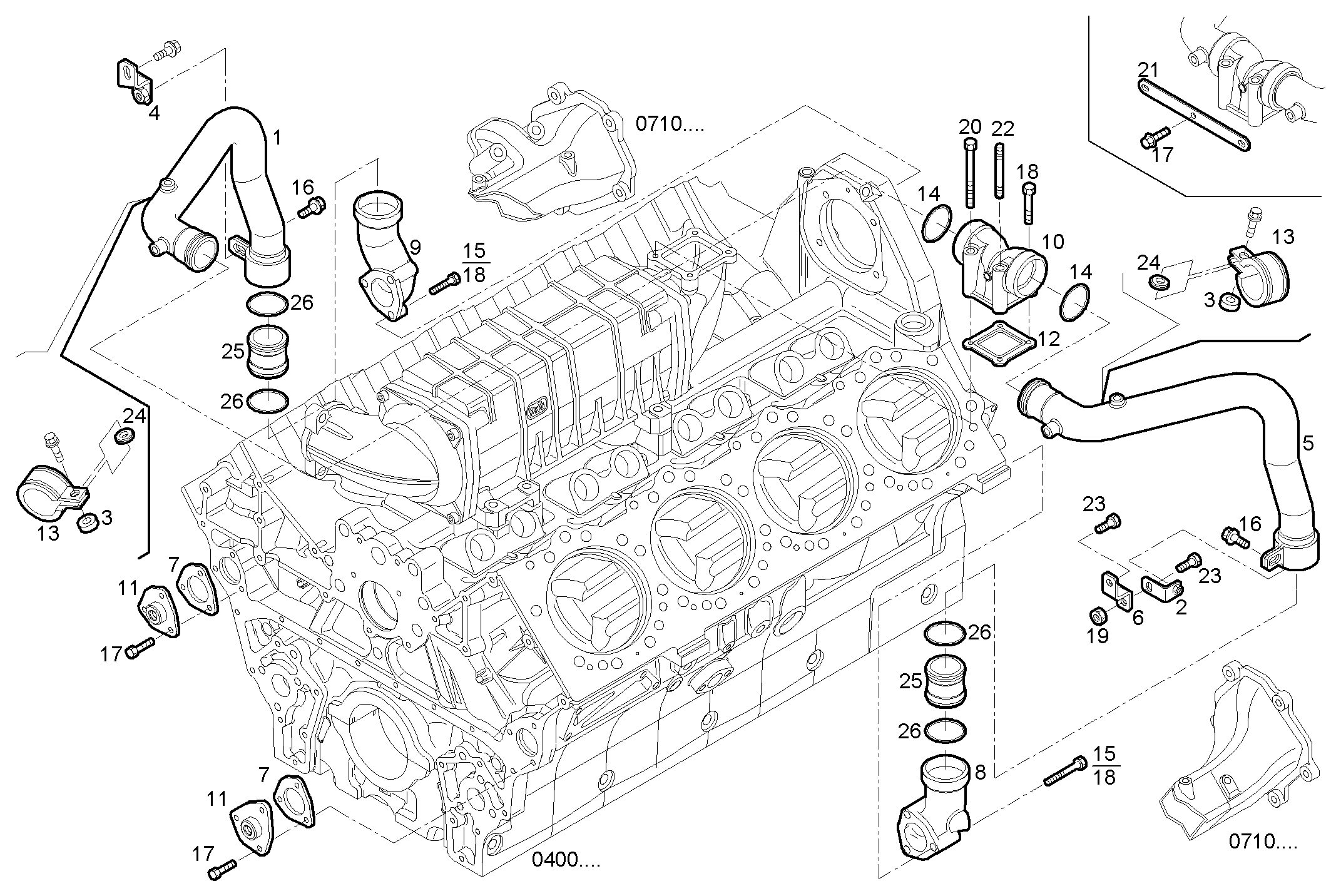 WATER LINES - FVAE2884AB201 VECTOR 8 parts diagram