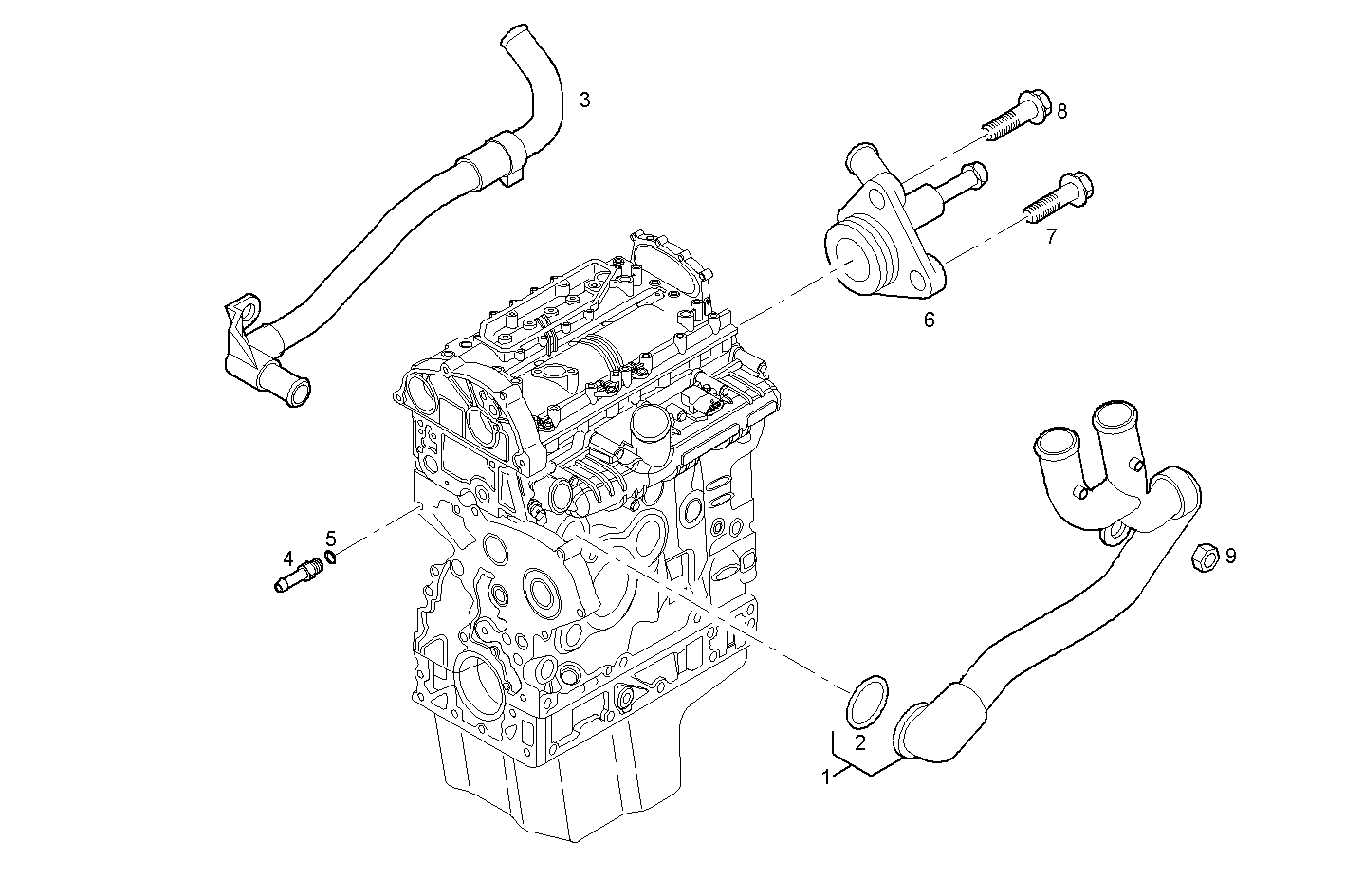 WATER LINES - F1AE0481G*A001 SOFIM HPI 2.3L - EURO 4 parts diagram
