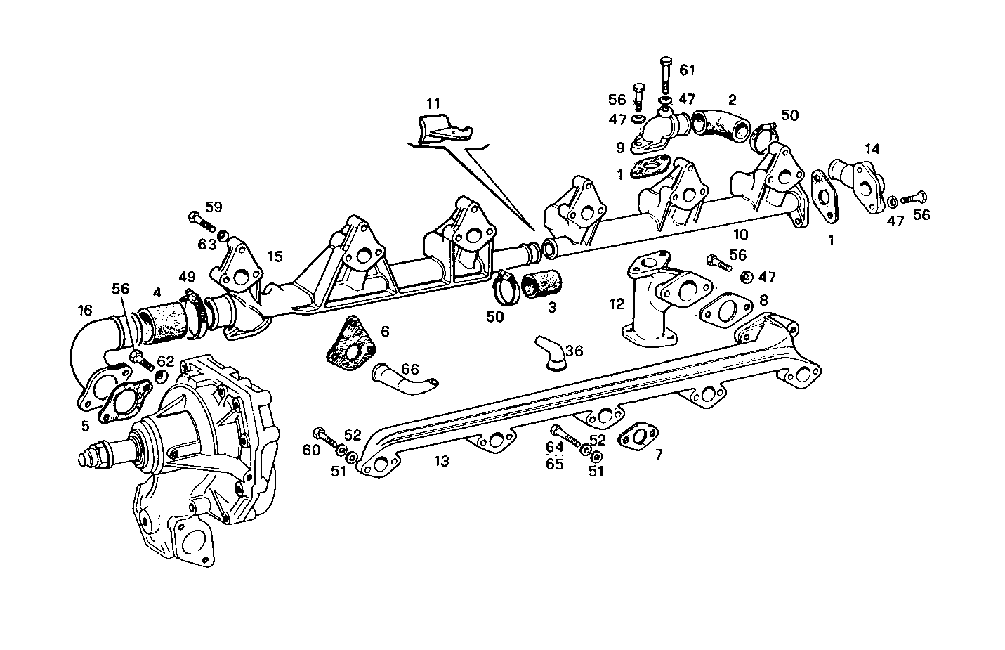 WATER LINES - 8210i03.00A550 8210i03 parts diagram