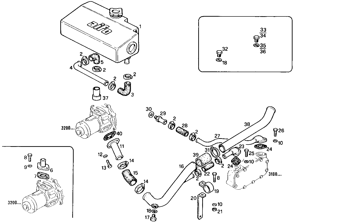 WATER LINES - 8041M09.42 8041M09 parts diagram