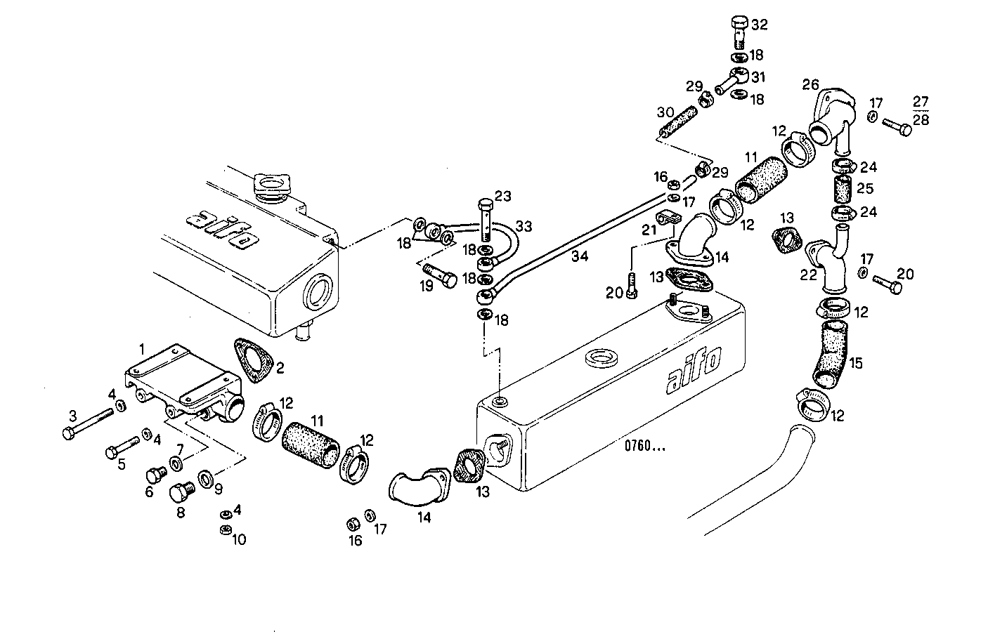 WATER LINES - 8041M09.40 8041M09 parts diagram