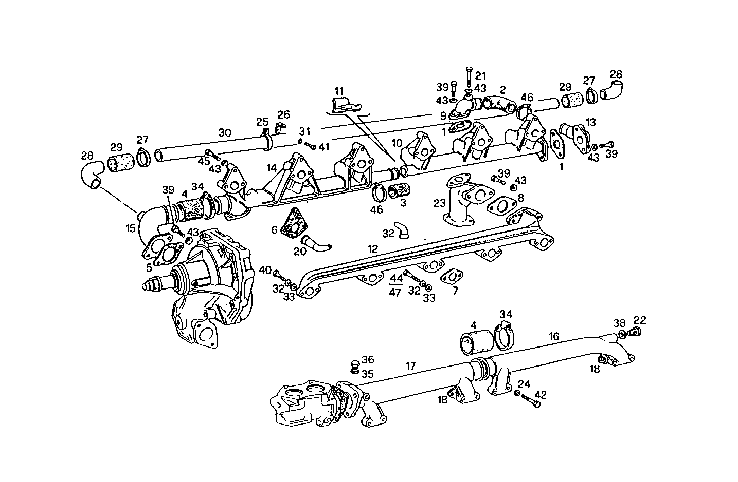 WATER LINES - 8210M22.30A001 8210M22 parts diagram