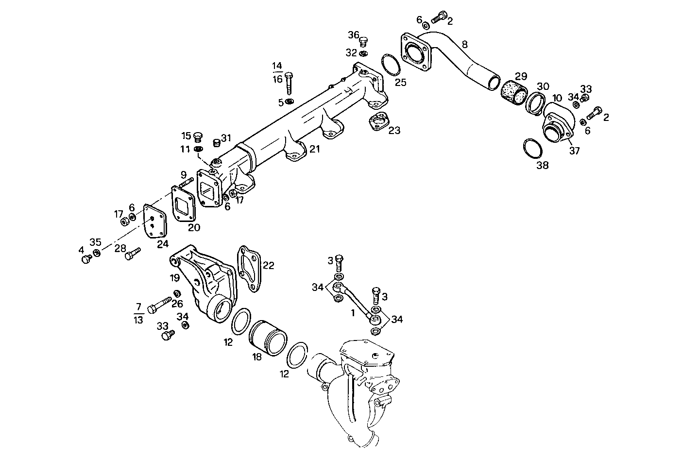 WATER LINES - 8460M15.12 8460M15 parts diagram