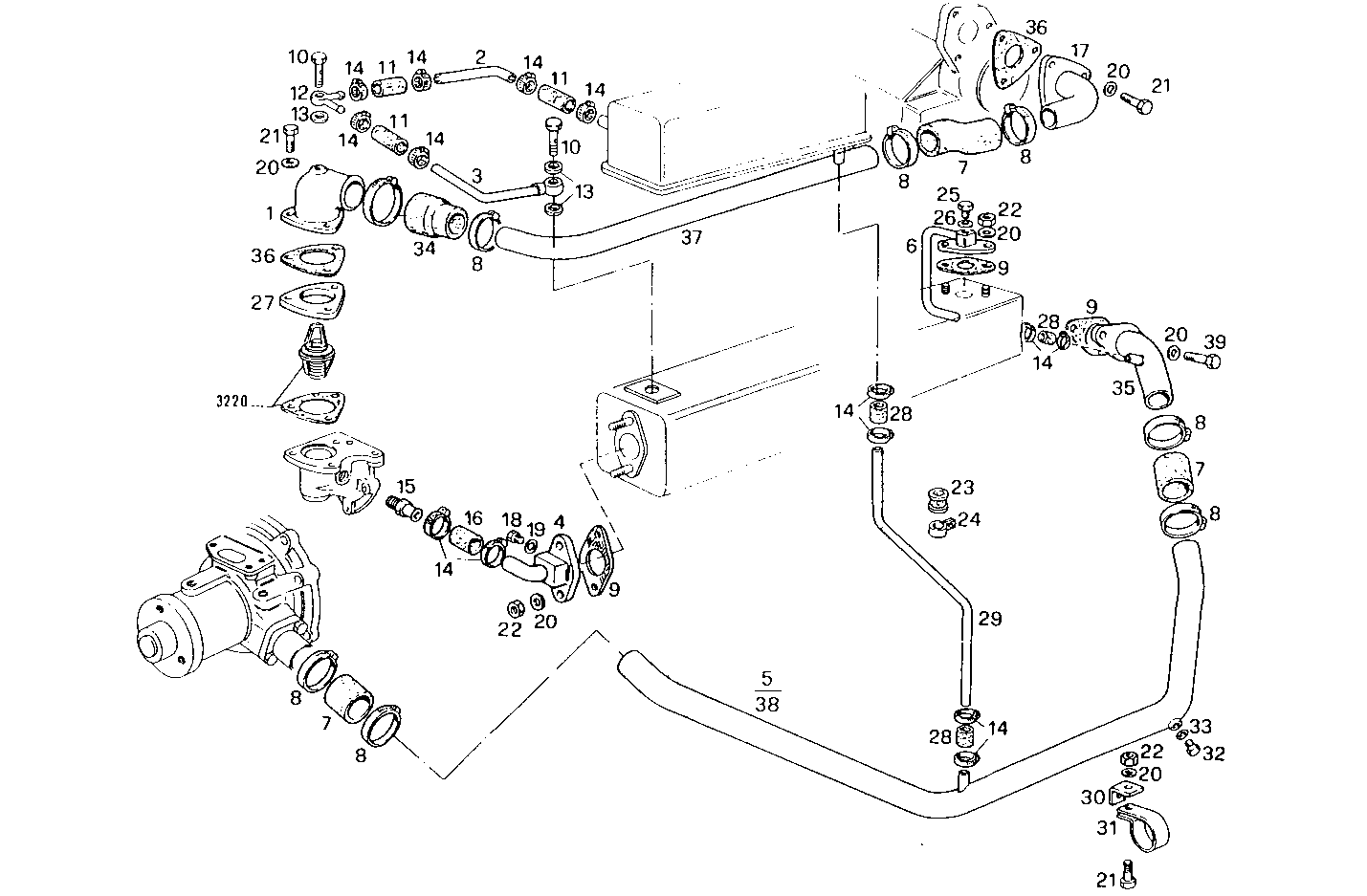 WATER LINES - 8035M06.00 8035M06 parts diagram